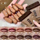 ‌10 Colors Brown Toned Capsule Lipstick Set Smooth Matte Velvet‌ Lasting Mini Lip Balm Smudge Proof High Pigment Lips Makeup Kit