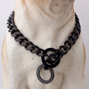 Gold Chain Dog Collar 15mm Wide Heavy Duty Metal Cuban Link Dog Slip Chain Collar Dog Necklace Fashion Pet Jewelry Accessories