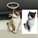 Personalized Customized Pet Cat Dog Portrait Photo Exquisite Key Chain Stainless Steel Cute Animal Design Pendant Jewelry Gifts