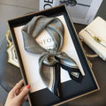 100% Natural Silk Square Scarf Women Hairband Foulard High Quality Bandana Scarves Female Neckerchief Headkerchief Shawl Wrap