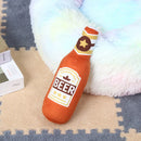 Plush Dog Toys Beer Bottle Shaped for Small & Large Dogs Bite Resistant Clean Teeth with Squeaky Interactive Function Pet Suppl