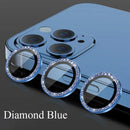 Glitter Camera Lens Protector For iPhone 15 Pro Max 14 11 12 13 Mini 9H Tempered Glass Screen Protector Cover Film Metal Ring