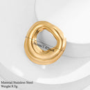 Loe | Stainless Steel Geometric Brooch New Plated 18k Gold Clothing Accessories High Quality Irregular Jewelry