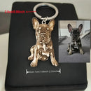 Personalized Customized Pet Cat Dog Portrait Photo Exquisite Key Chain Stainless Steel Cute Animal Design Pendant Jewelry Gifts