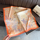 2026 New Silk Square Scarf Women Headscarf Foulard Bandana Pink Floral Print Neckerchief Soft Head Scarves Female Hijab Neck Tie