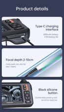 Industrial Endoscope Camera 4.3inch IPS Screen 8mm HD1080P IP67 Waterproof 8 LED Light Inspection Borescope for Pipe Car Repair