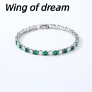 925 Sterling Silver Jewelry, 16cm-21cm Tennis Bracelet 4mm Crystal Zircon Anniversary Gift Women's Sterling Silver Bracelet