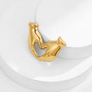 Loe | Stainless Steel Geometric Brooch New Plated 18k Gold Clothing Accessories High Quality Irregular Jewelry