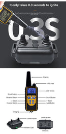 Pet dog supplies, bark control, dog training device, collar electric shock, vibration warning, dog training,800 meters control