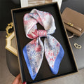 2026 New Silk Square Scarf Women Headscarf Foulard Bandana Pink Floral Print Neckerchief Soft Head Scarves Female Hijab Neck Tie
