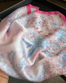 2026 New Silk Square Scarf Women Headscarf Foulard Bandana Pink Floral Print Neckerchief Soft Head Scarves Female Hijab Neck Tie