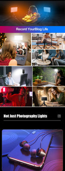RGB LED Video Light Photography Fill Camera Lighting Panel CRI95+ 2500-9000K LCD Display Cold Shoe For Vlog Live Streaming DSLR