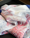 2026 New Silk Square Scarf Women Headscarf Foulard Bandana Pink Floral Print Neckerchief Soft Head Scarves Female Hijab Neck Tie