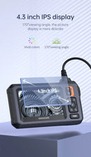 Industrial Endoscope Camera 4.3inch IPS Screen 8mm HD1080P IP67 Waterproof 8 LED Light Inspection Borescope for Pipe Car Repair
