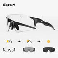 SCVCN UV400 Photochromic Cycling Glasss Sports Running Sunglasses Men Outdoor Drving Bicycle Goggles MTB Eyewear 1 Lens