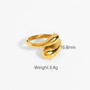 Uworld Minimalist Line Ring 18K Gold Color Plated Stainless Steel Stackable Hollow Ring Women's Jewelry Adjustable Ring Party Gi