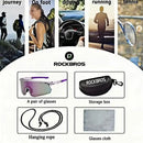 ROCKBROS New Large Lens Riding Windproof Sunglasses, Mountain Bike Glasses, Hiking Camping Fishing Mountaineering UV400 Goggles