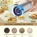 USB Rechargeable Automatic Pepper Grinder Salt And Pepper Mill Adjustable Coarseness Spice Grinder with LED Light for Kitchen