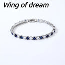 925 Sterling Silver Jewelry, 16cm-21cm Tennis Bracelet 4mm Crystal Zircon Anniversary Gift Women's Sterling Silver Bracelet