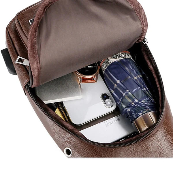 Bolsa Masculina Transversal de Couro