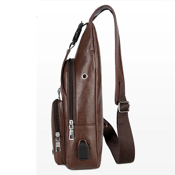 Bolsa Masculina Transversal de Couro