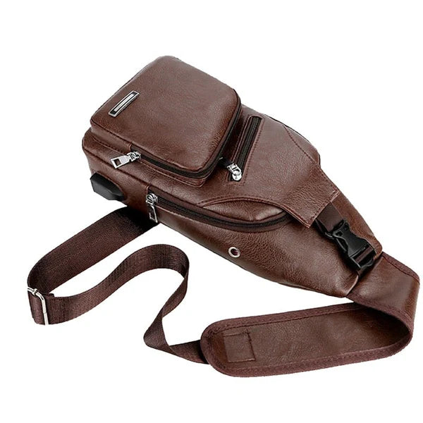 Bolsa Masculina Transversal de Couro