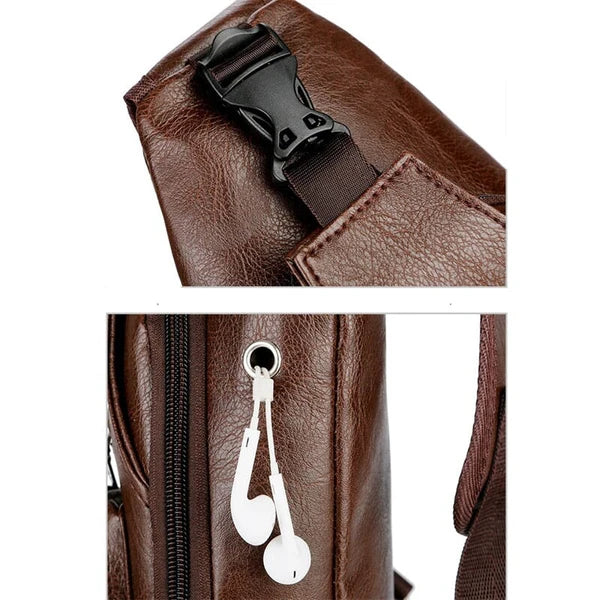 Bolsa Masculina Transversal de Couro